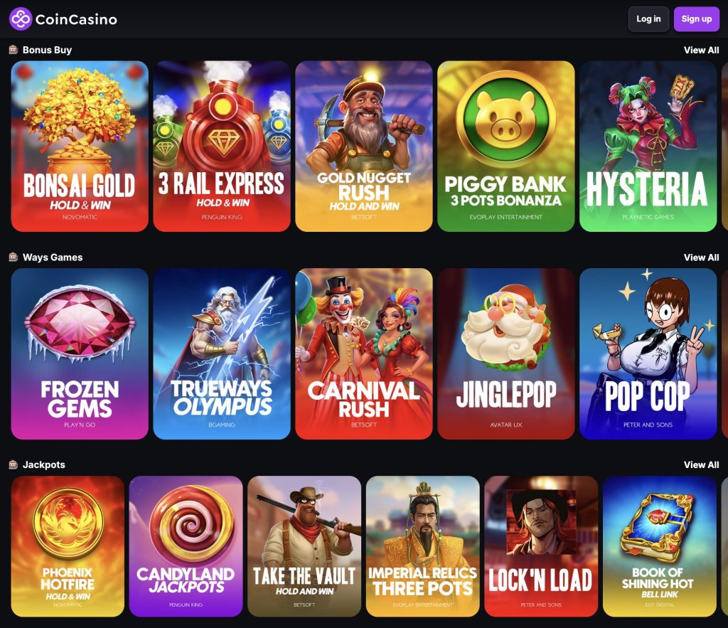 CoinCasino Crypto Casino No KYC Casino